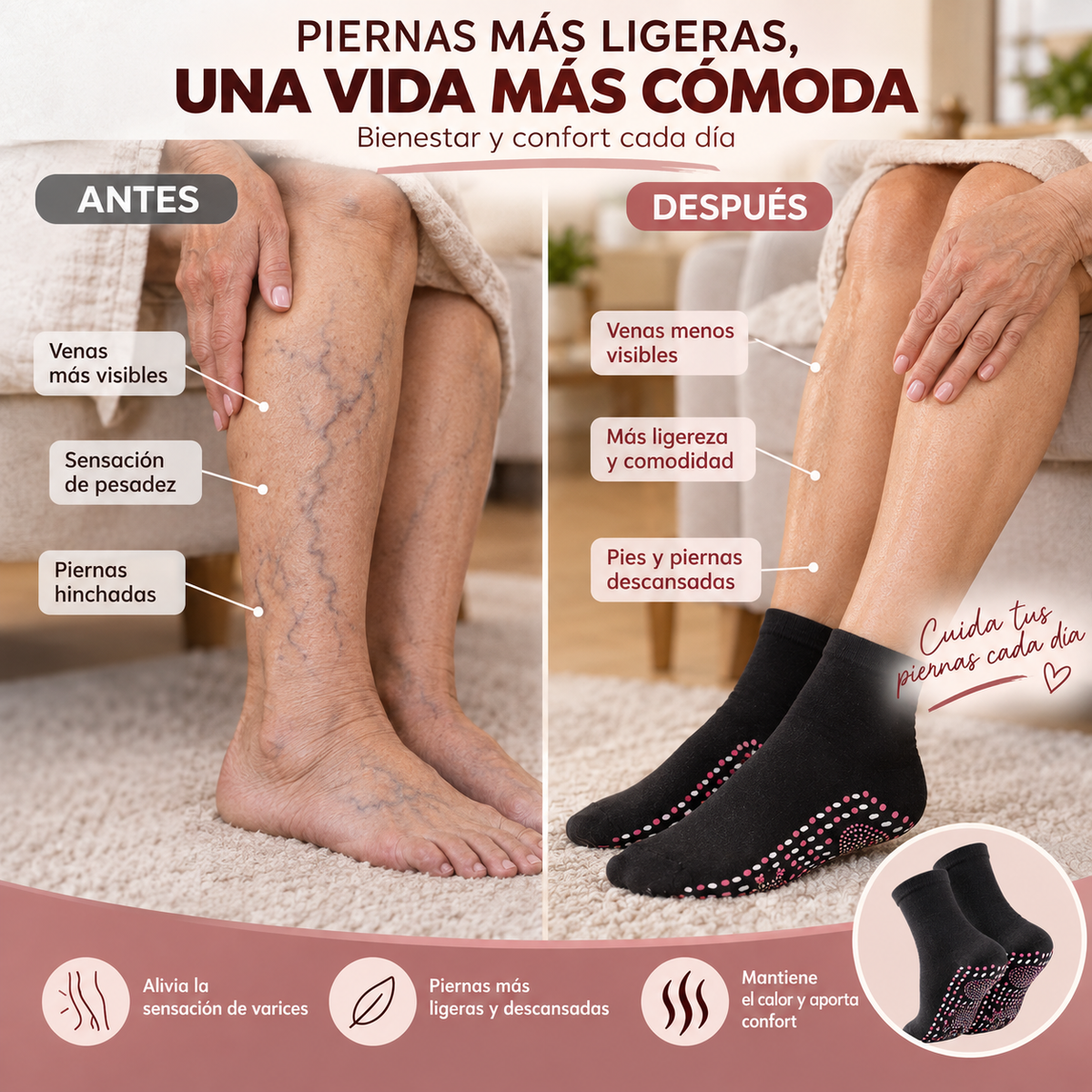 Calcetines Anti-Varices con Turmalina - LiviaFlex™